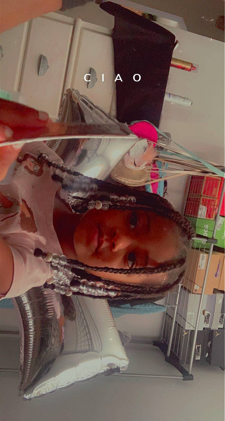 Journie is registered to the contest to win money with this photo: carmine, child, cool, costume, eyebrow, eyelash, eyewear, fashion_accessory, flesh, fun, hair_care, hair_coloring, hat, headgear, mouth, paper, person, personal_protective_equipment, pink, room