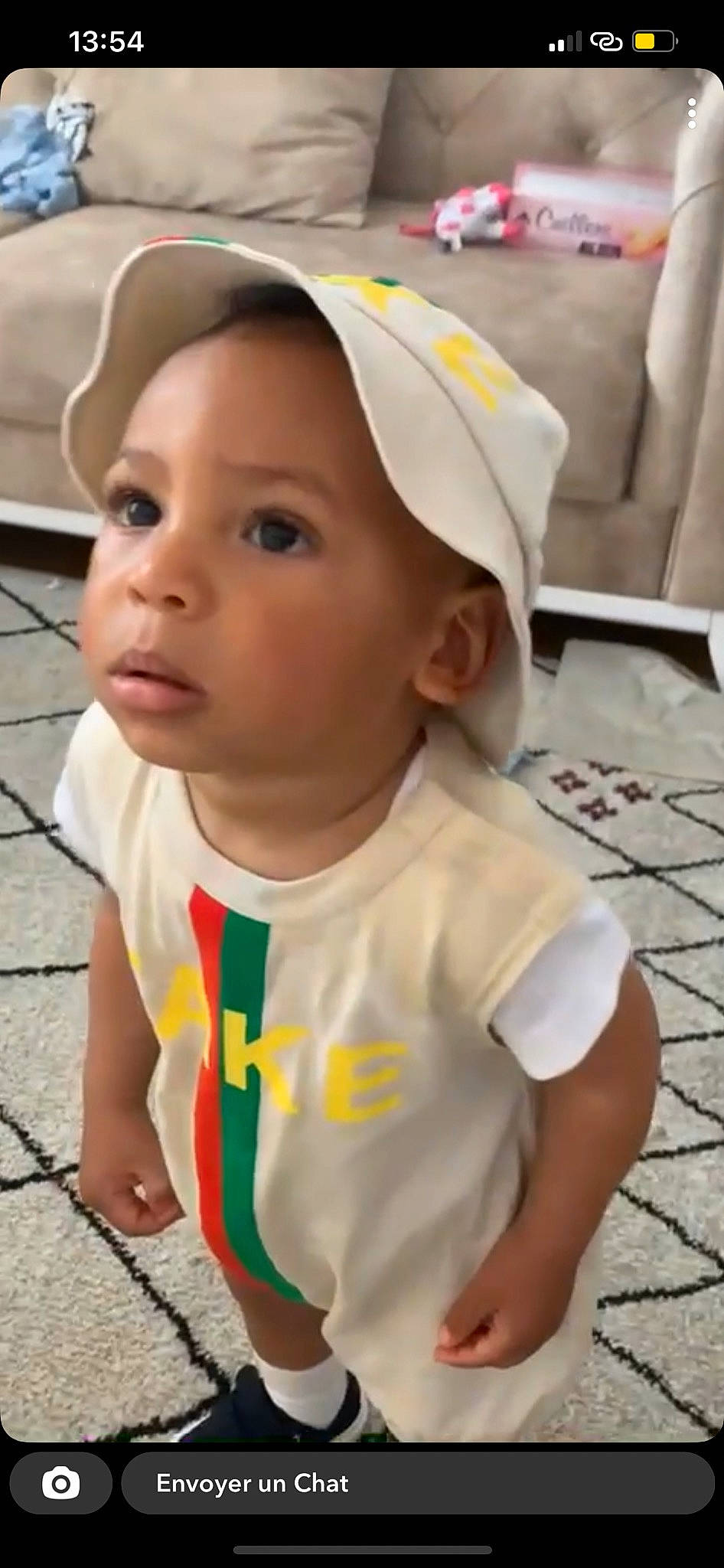 Kassim participe au concours pour gagner de l'argent avec cette photo : baby, baby_toddler_clothing, cap, cheek, child, chin, eyelash, face, fun, happy, hat, lip, mouth, nose, person, skin, sleeve, smile, t_shirt, toddler