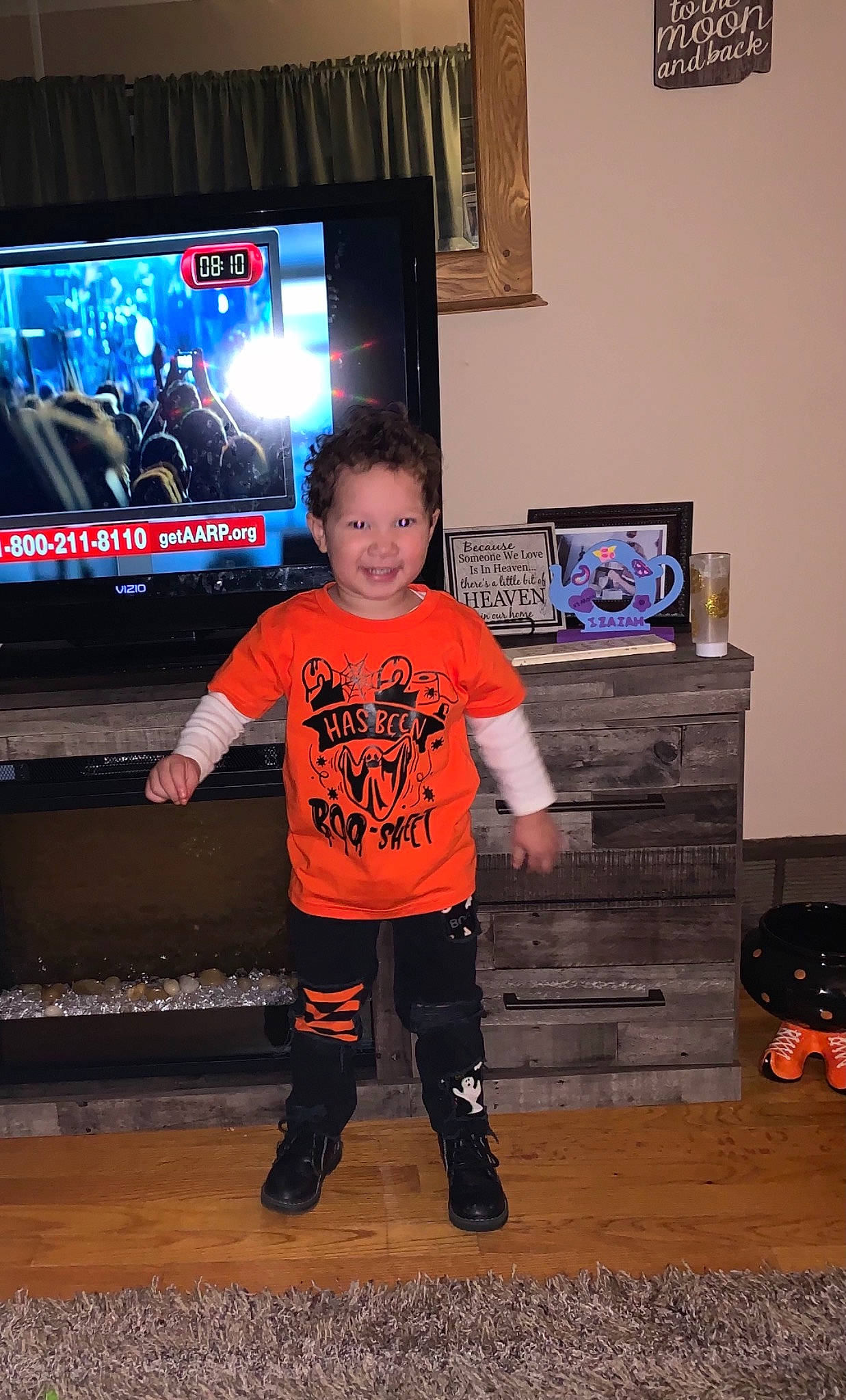 Izaiah joined the competition — help win amazing prizes! cool, electric_blue, electronic_device, flooring, gadget, happy, hardwood, joy, luggage_and_bags, person, picture_frame, shoe, sleeve, smile, sneakers, sportswear, standing, t_shirt, television, television_set