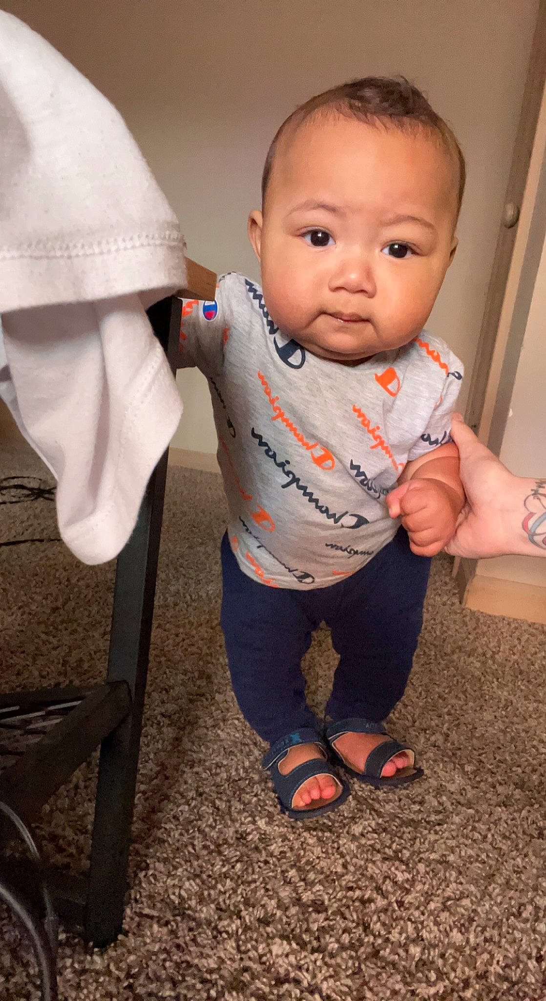 Kylan joined the competition — help win amazing prizes! arm, baby, baby_toddler_clothing, cheek, chin, eye, face, finger, gesture, hand, happy, head, iris, leg, lip, nose, person, skin, sleeve, toddler