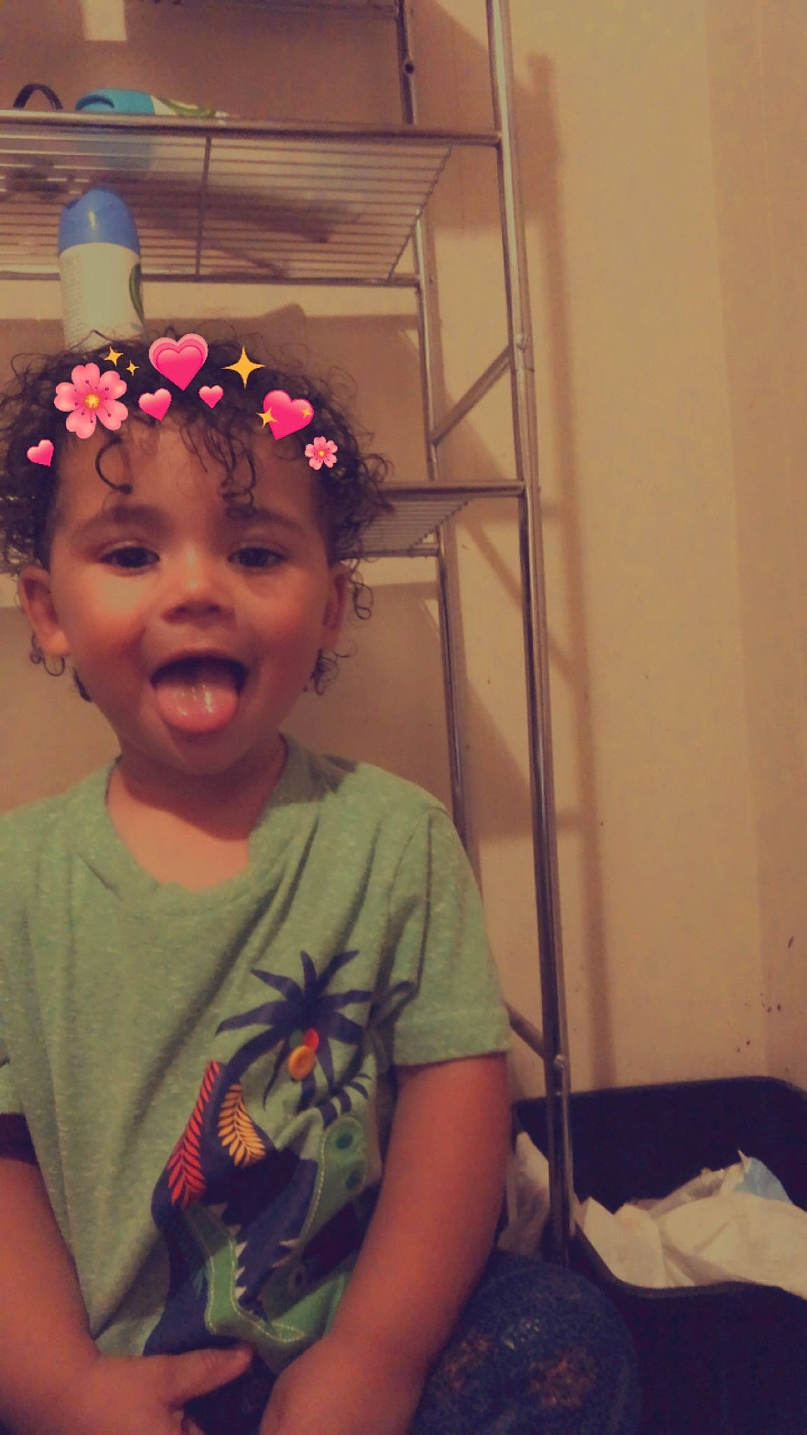 Keenan joined the competition — help win amazing prizes! arm, baby, baby_toddler_clothing, child, cool, event, eyewear, fashion_accessory, flower, fun, happy, headband, headpiece, magenta, mouth, party_supply, person, selfie, smile, t_shirt