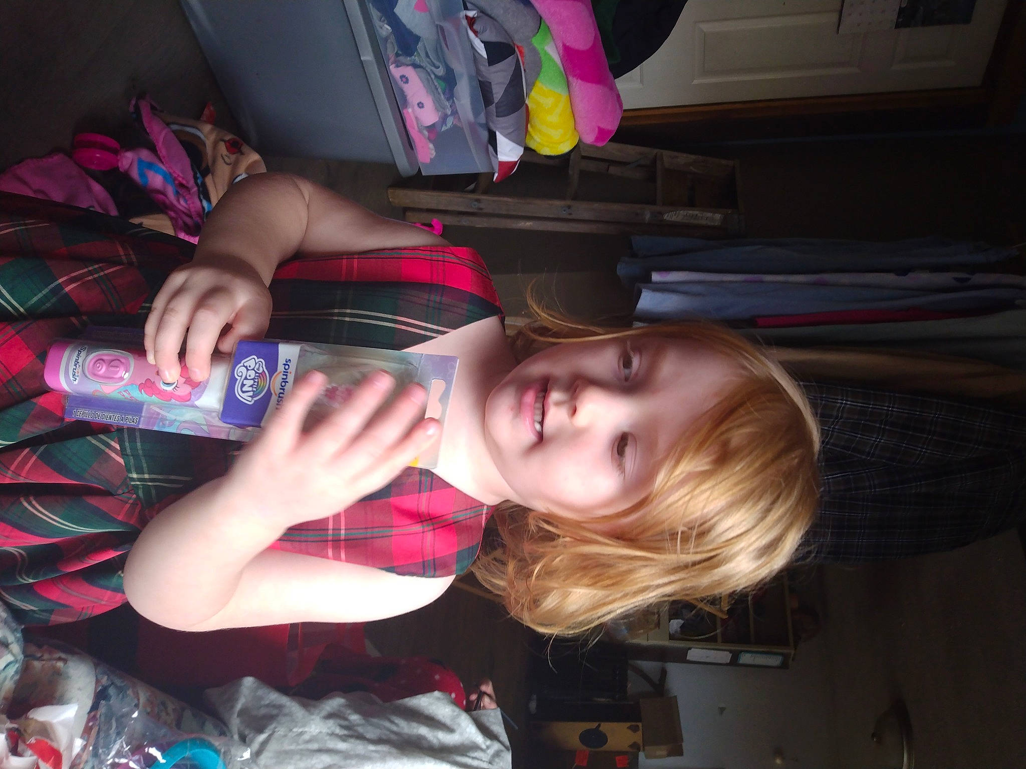 Paisley is registered to the contest to win money with this photo: black_hair, child, cool, event, flesh, fun, hair_coloring, long_hair, magenta, mouth, nail, party, person, photography, room, smile, snapshot, toddler, tree