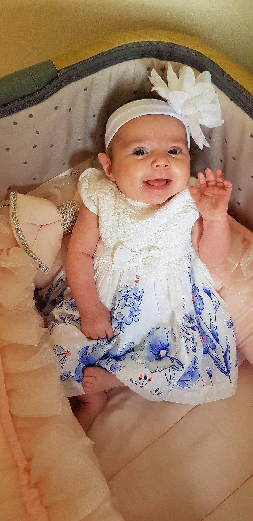 Aurora Clodie joined the competition — help win amazing prizes! baby, child, hair_accessory, headgear, headwear, person, product, skin, smile, toddler