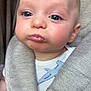 Bodie joined the competition — help win amazing prizes! baby, child, face, blue_eyes, car_seat, seatbelt, chubby_cheeks, infant, close_up, expression, clothing, hand, skin, cute, portrait, person, young_child, sitting, indoor, head