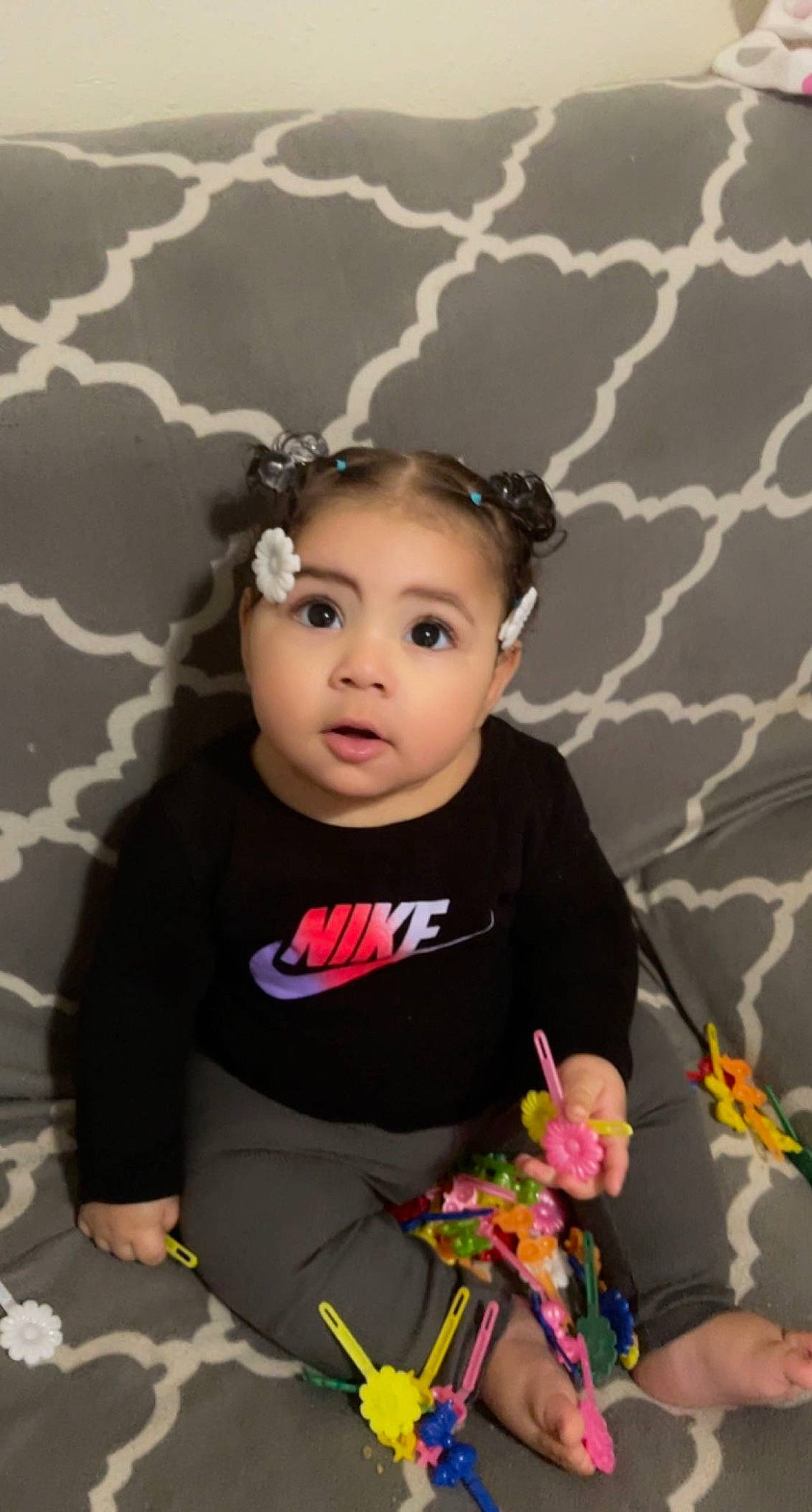 Khamari joined the competition — help win amazing prizes! baby, baby_toddler_clothing, beauty, child, eye, eyewear, fashion_accessory, flash_photography, flower, fun, happy, iris, jewellery, magenta, person, pink, plant, sitting, skin, sleeve