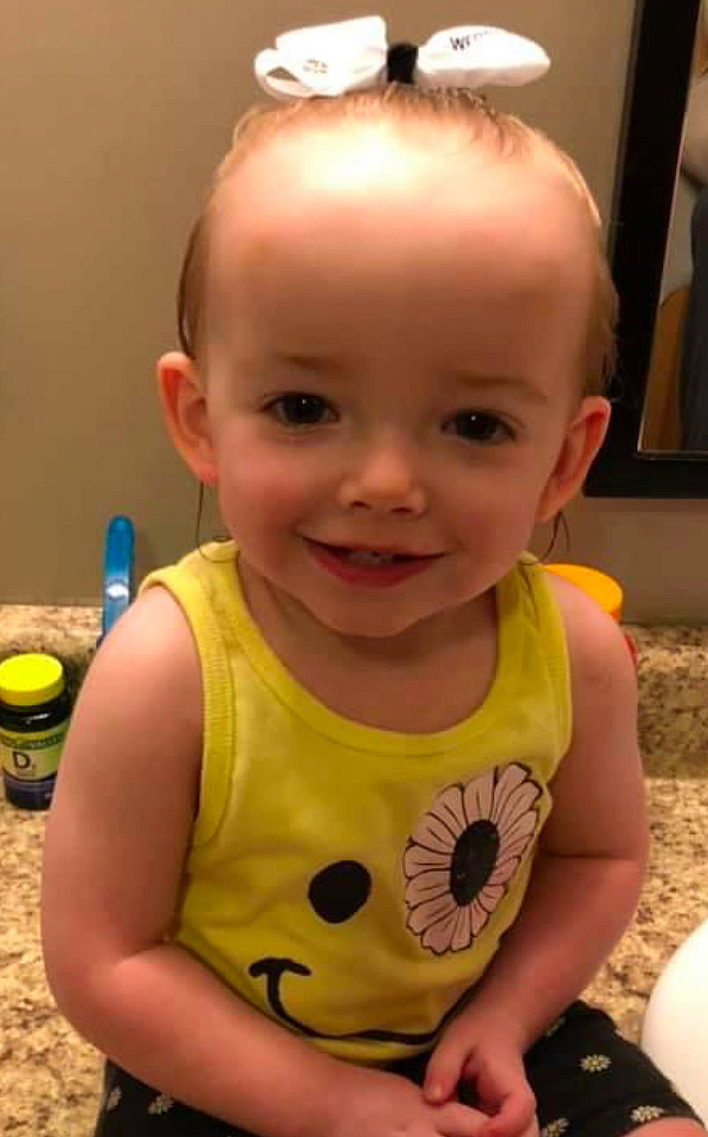 Bri is registered to the contest to win money with this photo: baby, baby_toddler_clothing, cheek, child, ear, face, forehead, head, joy, neck, nose, person, skin, smile, toddler