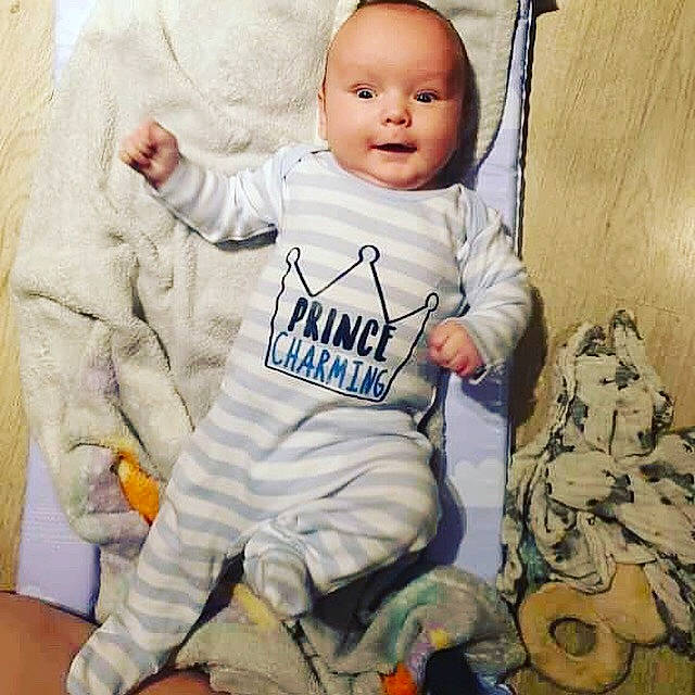 Carter-james joined the competition — help win amazing prizes! baby, baby_products, baby_toddler_clothing, cheek, child, cool, facial_expression, happy, nose, person, play, product, sitting, sleeve, smile, t_shirt, toddler, top