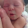 Ambre participe au concours pour gagner de l'argent avec cette photo : newborn, baby, sleeping, infant, face, hand, skin, blanket, soft, closeup, portrait, peaceful, resting, cute, child, toddler, indoors, person, young, sleep