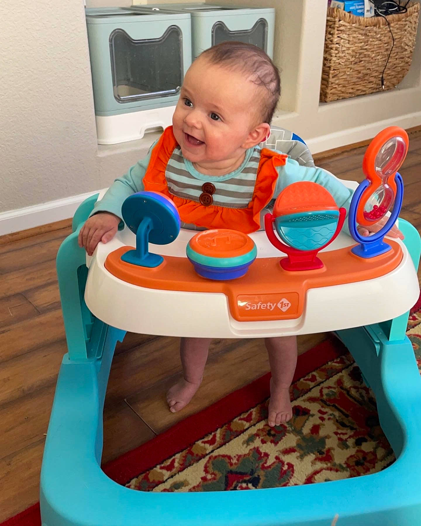 Lakelynn is registered to the contest to win money with this photo: baby, baby_products, baby_toddler_clothing, baby_toys, blue, child, comfort, electric_blue, fun, home_appliance, leisure, person, plastic, play, recreation, room, sitting, smile, television, toddler