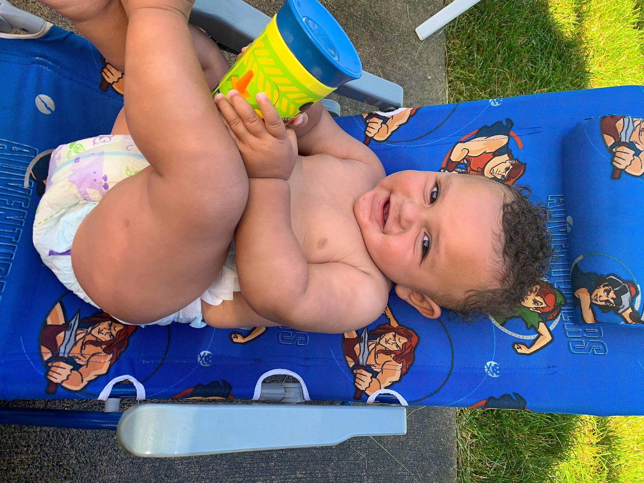 Lorenzo is registered to the contest to win money with this photo: baby, child, fun, grass, happy, leisure, person, play, product, smile, summer, toddler, vacation