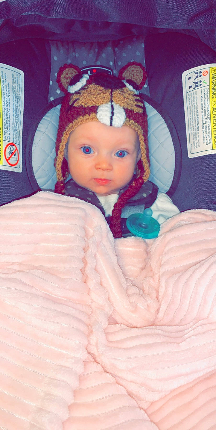 Harlee is registered to the contest to win money with this photo: baby, cheek, child, ear, eye, headgear, person, pink, toddler