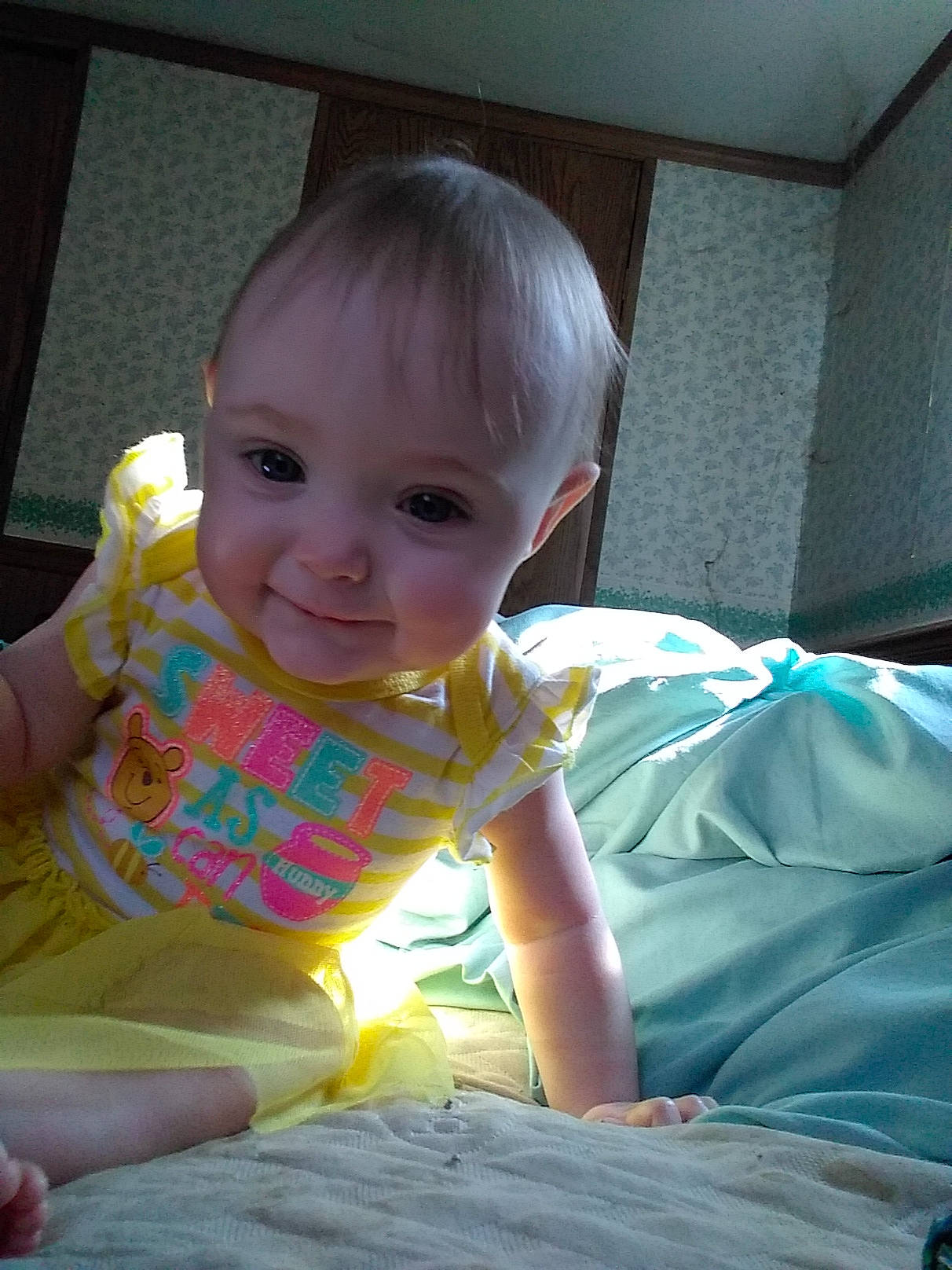 Sahara joined the competition — help win amazing prizes! baby, beauty, cheek, child, electronic_device, eye, face, fun, head, lip, mouth, nose, person, play, sitting, skin, smile, toddler, tummy_time, vacation