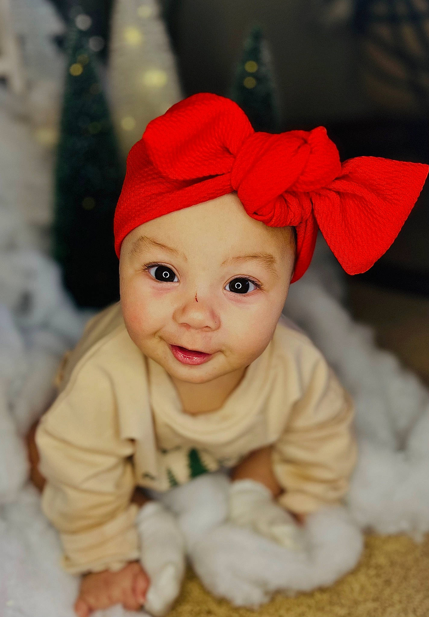 Aaliyah joined the competition — help win amazing prizes! baby, baby_toddler_clothing, beanie, cap, child, costume_accessory, costume_hat, fashion_accessory, fur, grass, happy, hat, headgear, headwear, knit_cap, person, portrait_photography, sleeve, smile, textile