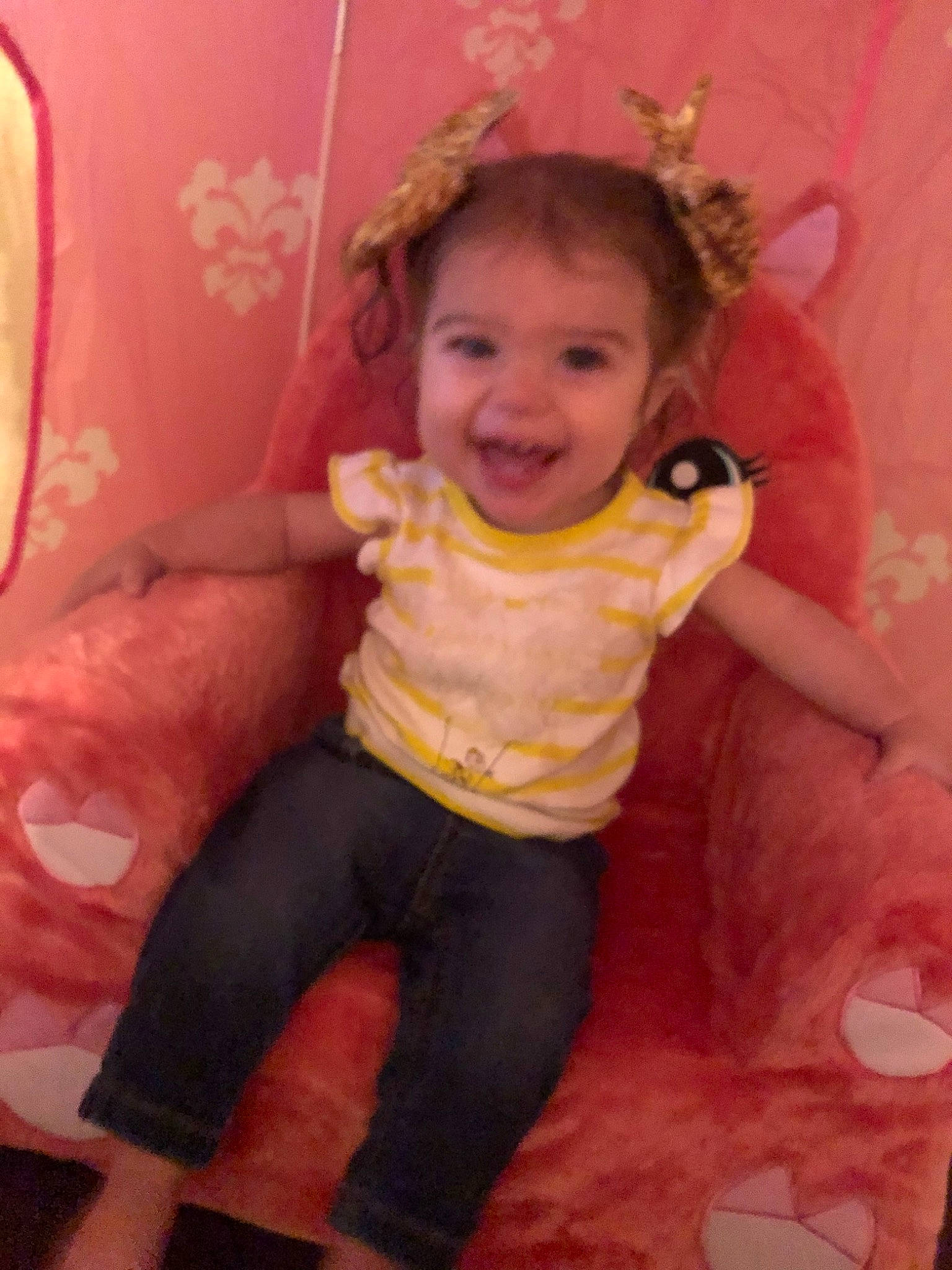 Arrabella joined the competition — help win amazing prizes! baby, cheek, child, fun, happy, joy, person, pink, skin, smile, toddler