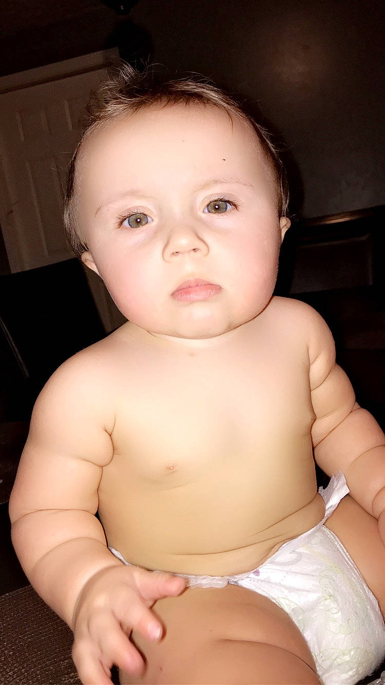 Donnie is registered to the contest to win money with this photo: abdomen, cheek, chest, child, chin, ear, eye, eyebrow, eyelash, forehead, hairstyle, iris, joint, lip, muscle, organ, person, shoulder, skin, stomach