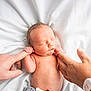 Soryn joined the competition — help win amazing prizes! newborn, baby, infant, hand, fingers, skin, white_blanket, hospital, wristband, sleeping, peaceful, closeup, parent, child, human, naked_torso, soft_light, tender_moment, family, love