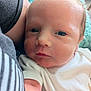 Soryn is registered to the contest to win money with this photo: newborn, baby, infant, face, close_up, skin, eyes, white_clothing, person, human, cute, soft, young, portrait, sleepy, indoor, cuddle, resting, arm, head