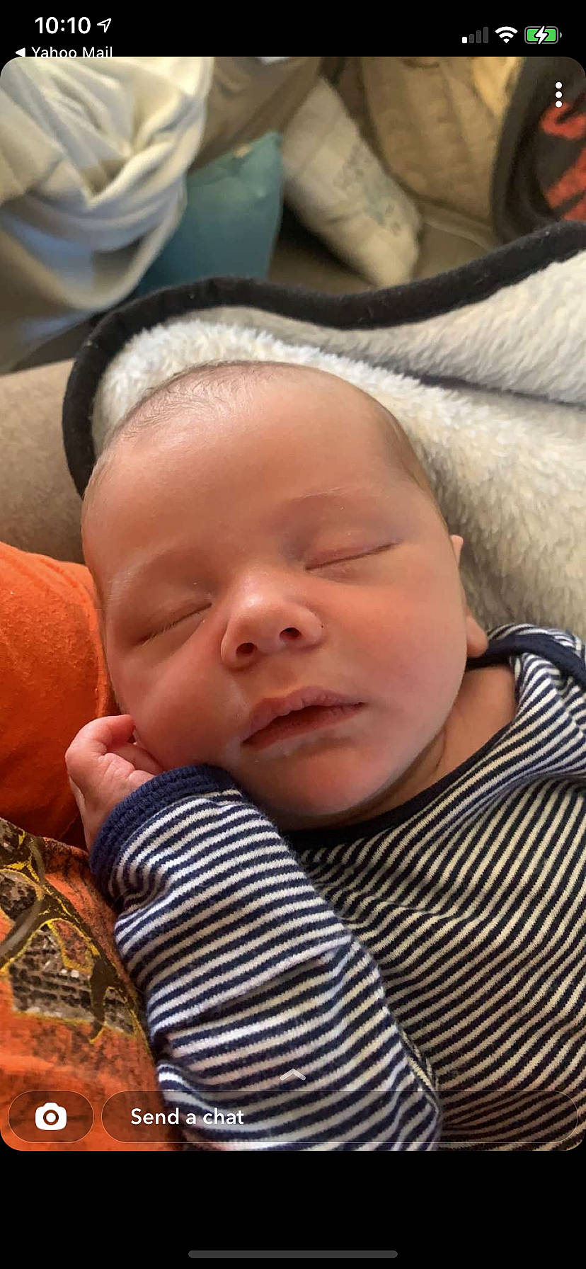 Mayhem is registered to the contest to win money with this photo: baby, baby_toddler_clothing, bedtime, cheek, child, chin, comfort, dishware, eyebrow, happy, linens, mouth, nap, nose, person, serveware, skin, sleep, smile, tableware