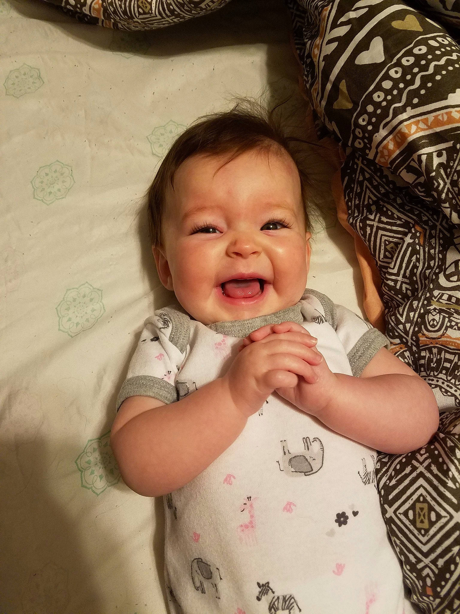 Adilyn joined the competition — help win amazing prizes! arm, baby, cheek, child, face, facial_expression, finger, gesture, happy, head, mouth, nose, person, skin, smile, toddler
