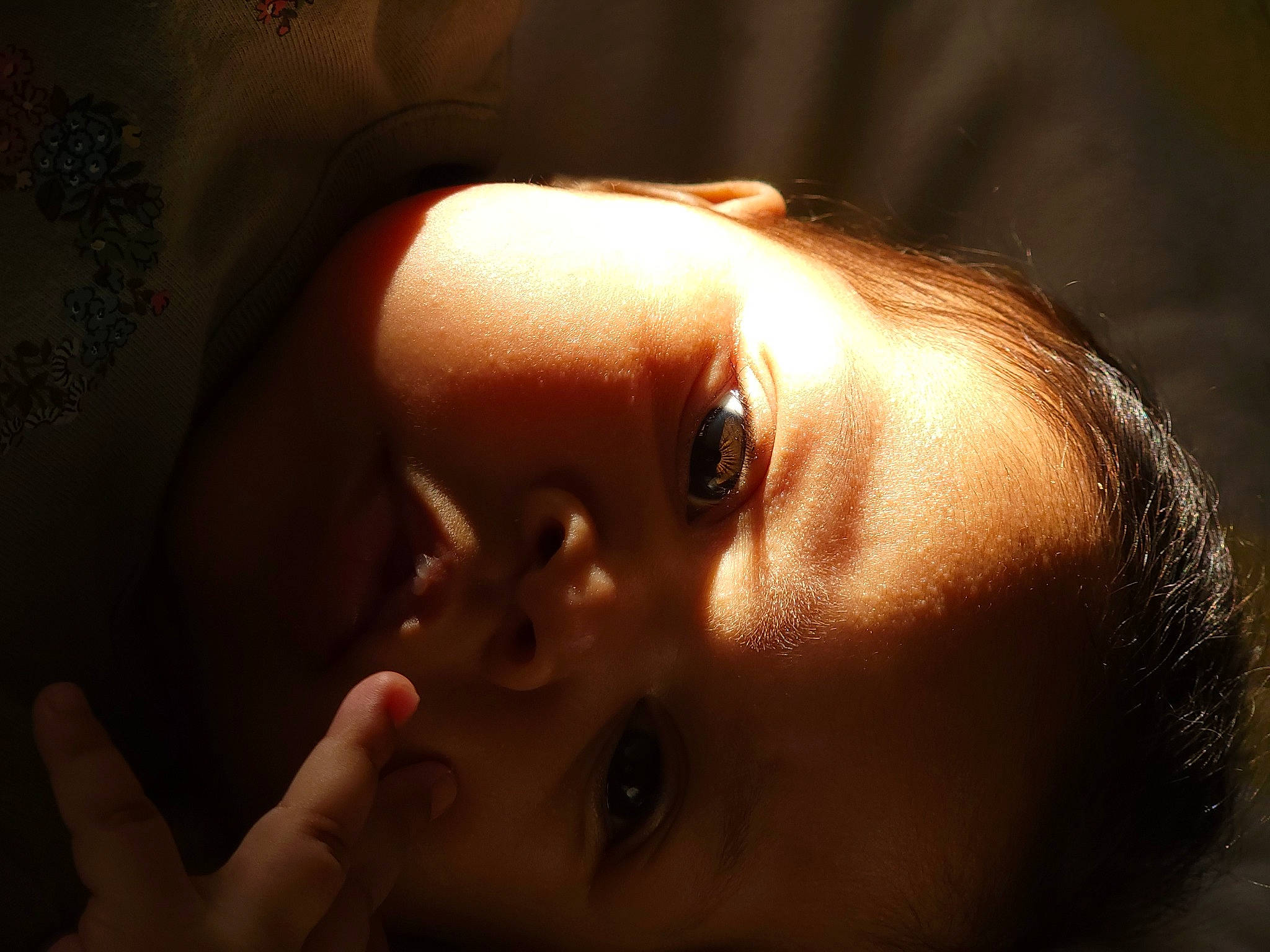 Maya joined the competition — help win amazing prizes! baby, cheek, child, close_up, darkness, ear, eyebrow, eyelash, finger, flash_photography, gesture, happy, human_body, jaw, lip, mouth, nose, skin, smile, toddler