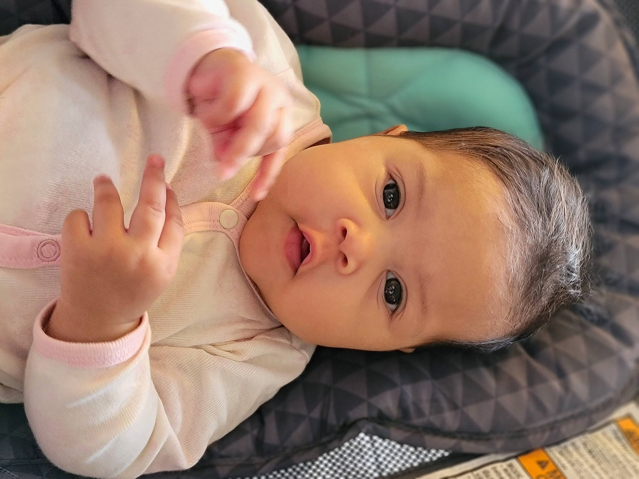 Maya joined the competition — help win amazing prizes! baby, baby_toddler_clothing, cheek, child, comfort, eye, eyebrow, eyelash, facial_expression, gesture, head, lip, mammal, mouth, nail, nose, person, skin, thumb, toddler