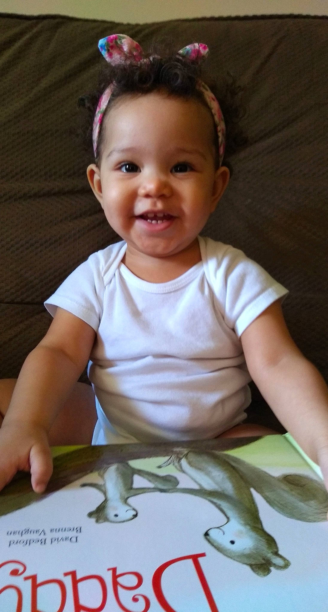 Lena joined the competition — help win amazing prizes! baby, baby_toddler_clothing, cheek, child, chin, face, facial_expression, forehead, head, joy, lip, nose, person, sitting, skin, smile, toddler