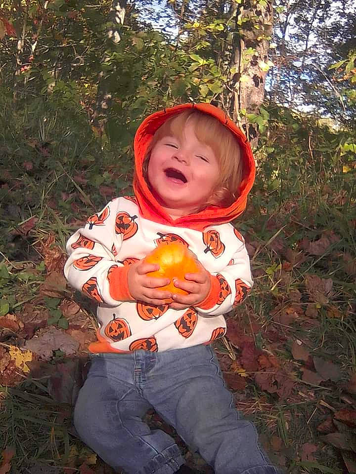 Javon is registered to the contest to win money with this photo: autumn, baby, baby_toddler_clothing, calabaza, child, deciduous, eye, fun, grass, happy, jeans, people_in_nature, person, plant, portrait_photography, pumpkin, smile, toddler, tree, vegetable