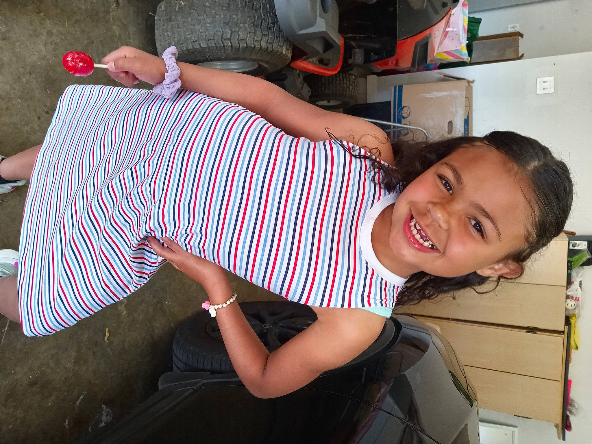 Kensleigh joined the competition — help win amazing prizes! bumper, chest, elbow, fun, happy, human_leg, joint, joy, knee, lap, leisure, motor_vehicle, pattern, person, sitting, smile, t_shirt, thigh, travel, trunk