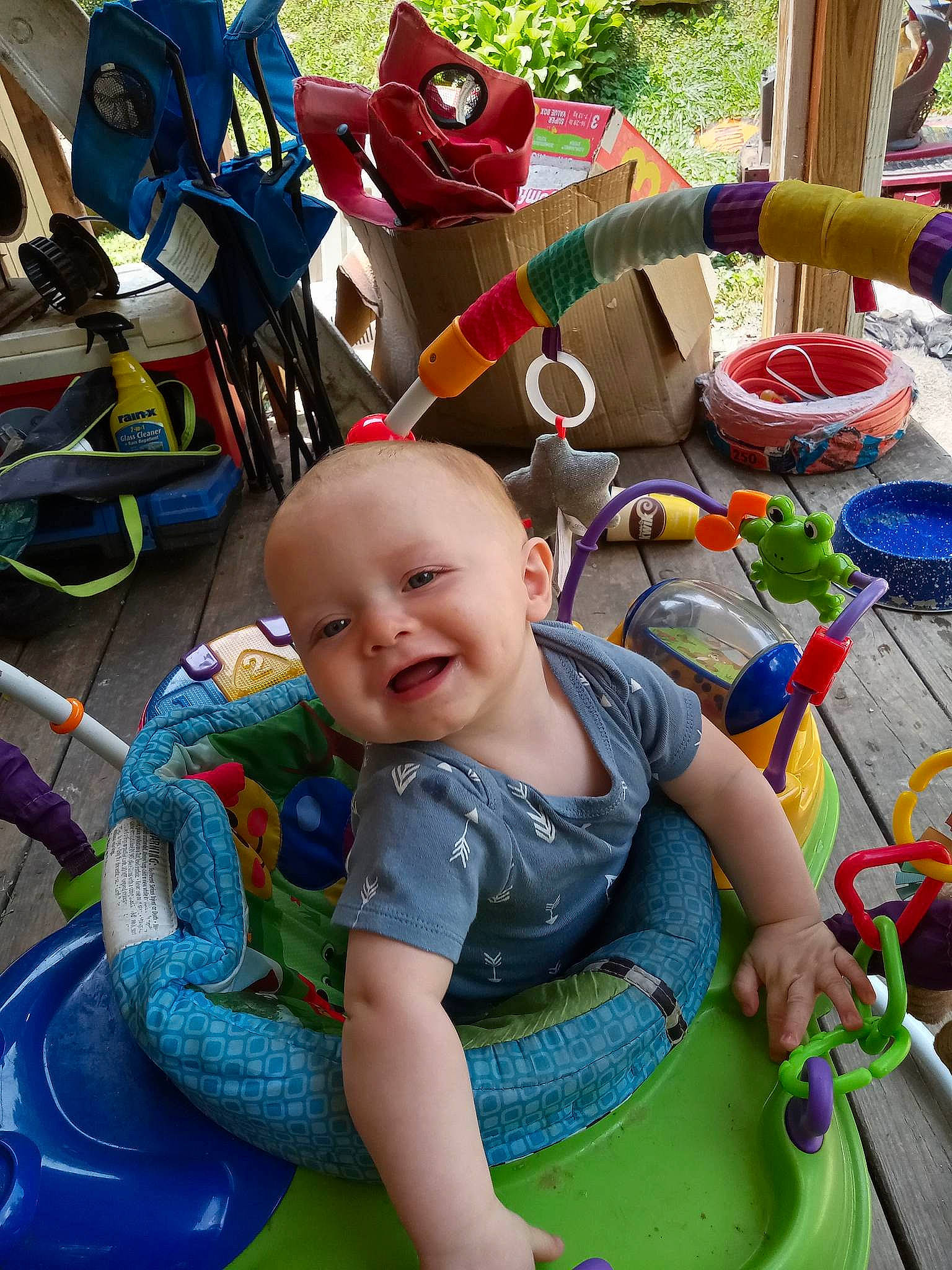 Dalton joined the competition — help win amazing prizes! baby, baby_products, baby_toddler_clothing, child, event, fun, grass, green, happy, joy, leisure, person, play, public_space, recreation, sitting, smile, snapshot, summer, toddler