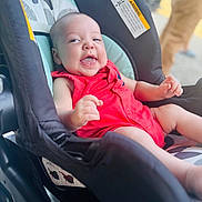 Kashden joined the competition — help win amazing prizes! baby, baby_boy, baby_face, baby_girl, blurred_background, child, cute, foot, hand, happy, infant, infant_seat, outdoor, pattern, person, portrait, red_clothing, seat, smiling, stroller
