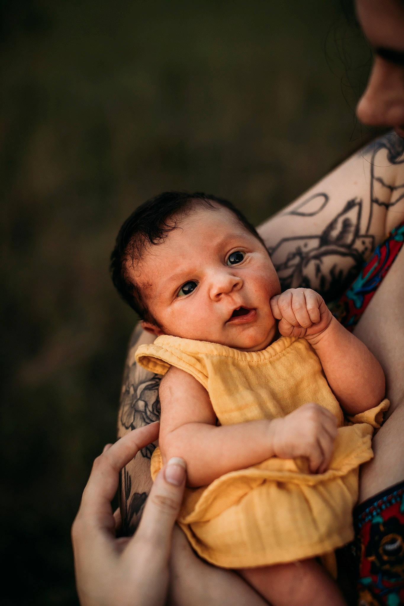 Lisa is registered to the contest to win money with this photo: abdomen, arm, baby, cheek, chest, child, dress, elbow, finger, flash_photography, gesture, hand, happy, human_body, people_in_nature, person, skin, temporary_tattoo, toddler, trunk