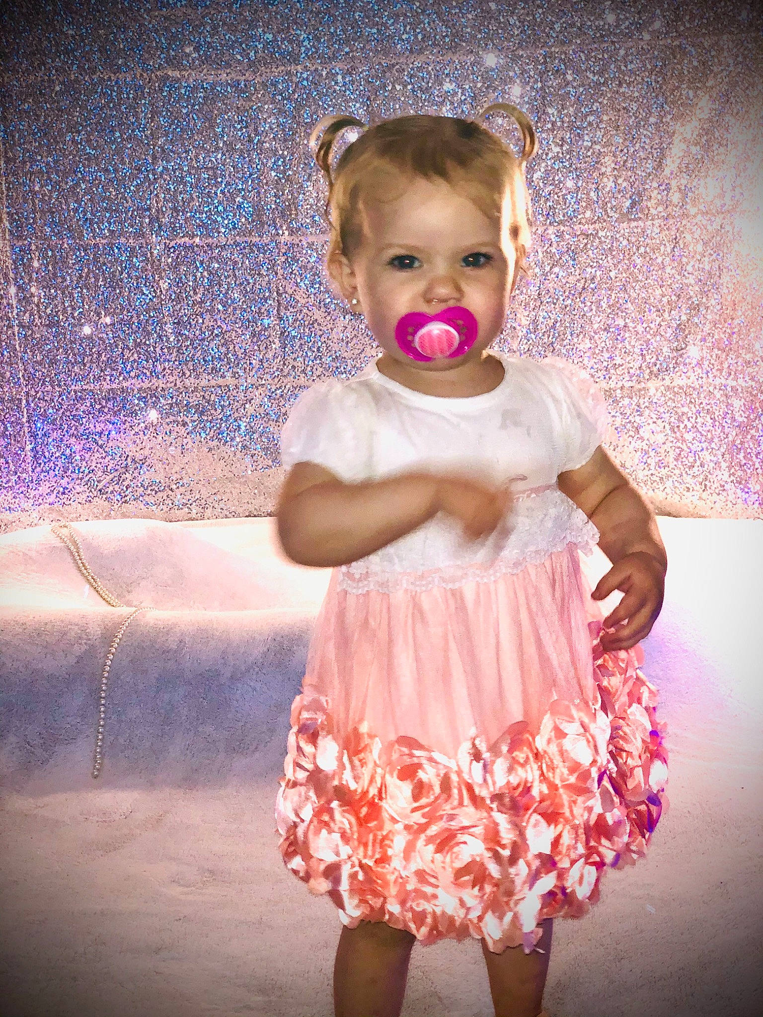 Jacqueline joined the competition — help win amazing prizes! arm, baby_toddler_clothing, day_dress, dress, eye, finger, flash_photography, hand, happy, iris, lip, neck, one_piece_garment, person, pink, purple, shoulder, skin, sleeve, standing