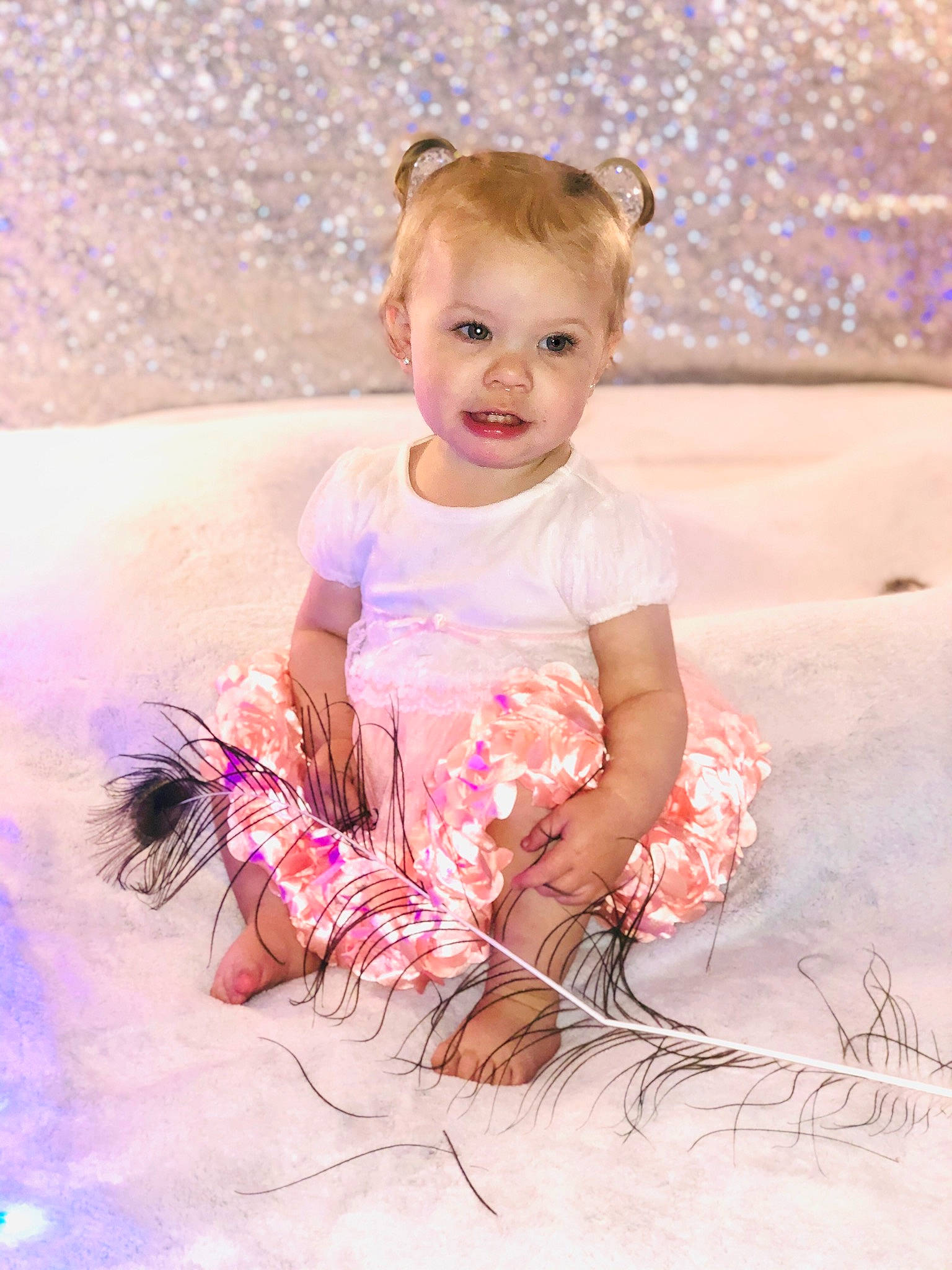 Jacqueline is registered to the contest to win money with this photo: baby, baby_toddler_clothing, blond, cheek, child, day_dress, dress, embellishment, flash_photography, fun, happy, iris, pattern, person, pink, sand, skin, sleeve, smile, summer