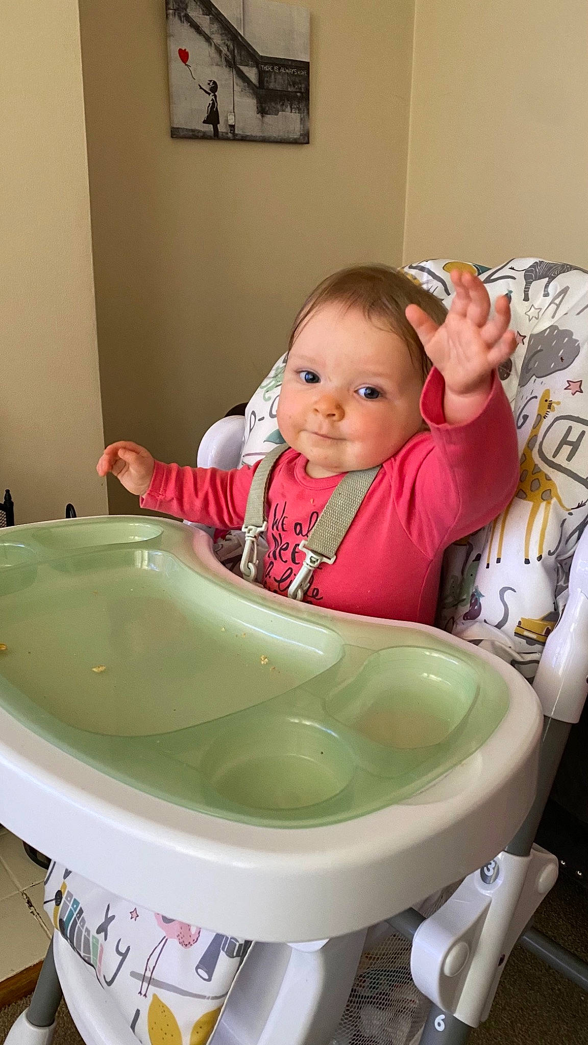 Macy joined the competition — help win amazing prizes! baby, baby_safety, baby_toddler_clothing, ceramic, cheek, child, cooking, dishware, facial_expression, fun, happy, person, picture_frame, play, product, sitting, sleeve, smile, standing, t_shirt