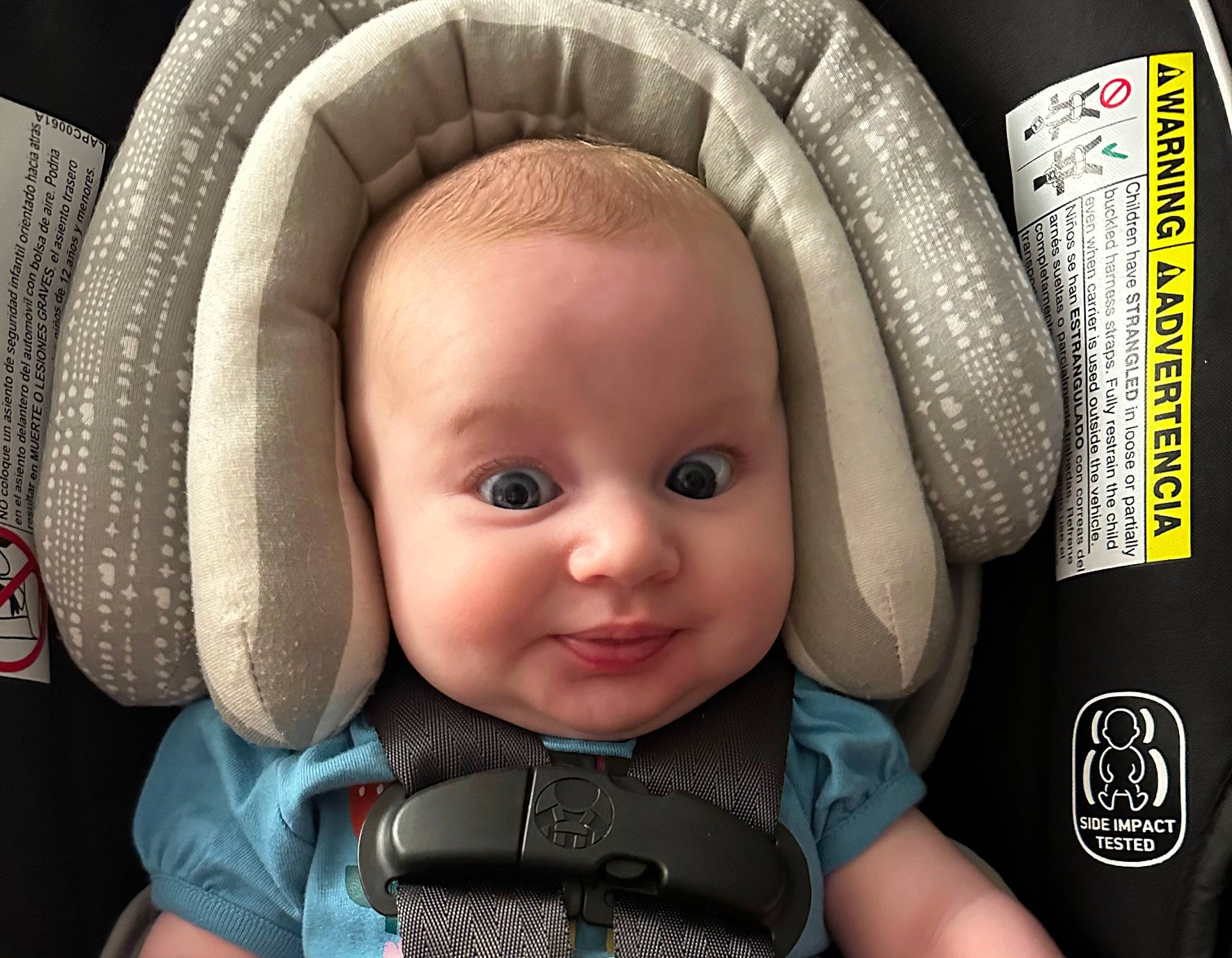 Esmé joined the competition — help win amazing prizes! baby, beauty, cheek, child, comfort, cool, eyebrow, facial_expression, fun, happy, headgear, human, mouth, nose, organ, person, photograph, product, skin, smile