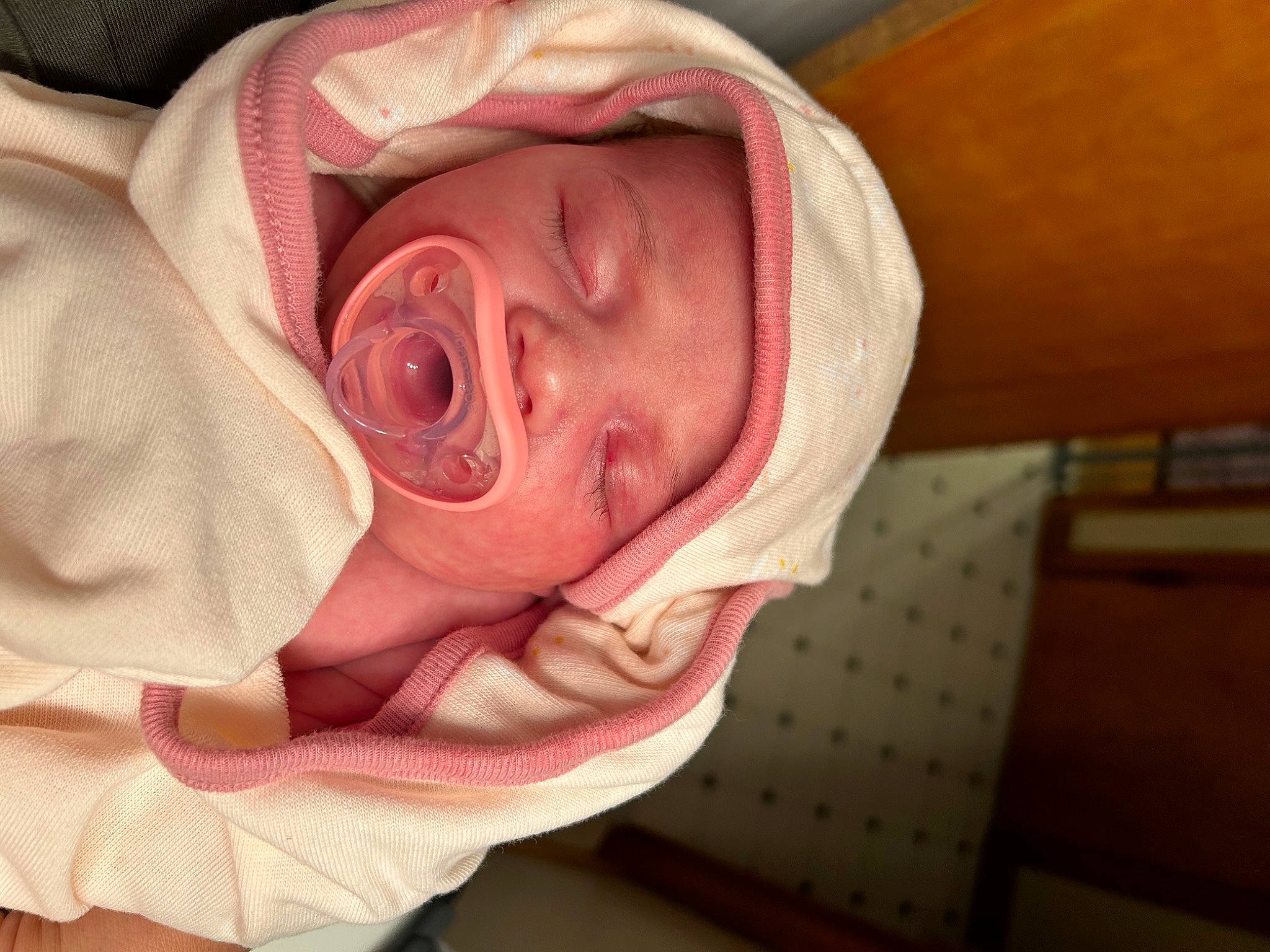 Harleigh is registered to the contest to win money with this photo: baby, baby_toddler_clothing, carmine, cheek, child, comfort, eyebrow, flesh, headgear, headwear, helmet, linens, magenta, neck, nose, peach, person, rose_order, sleeve, thumb