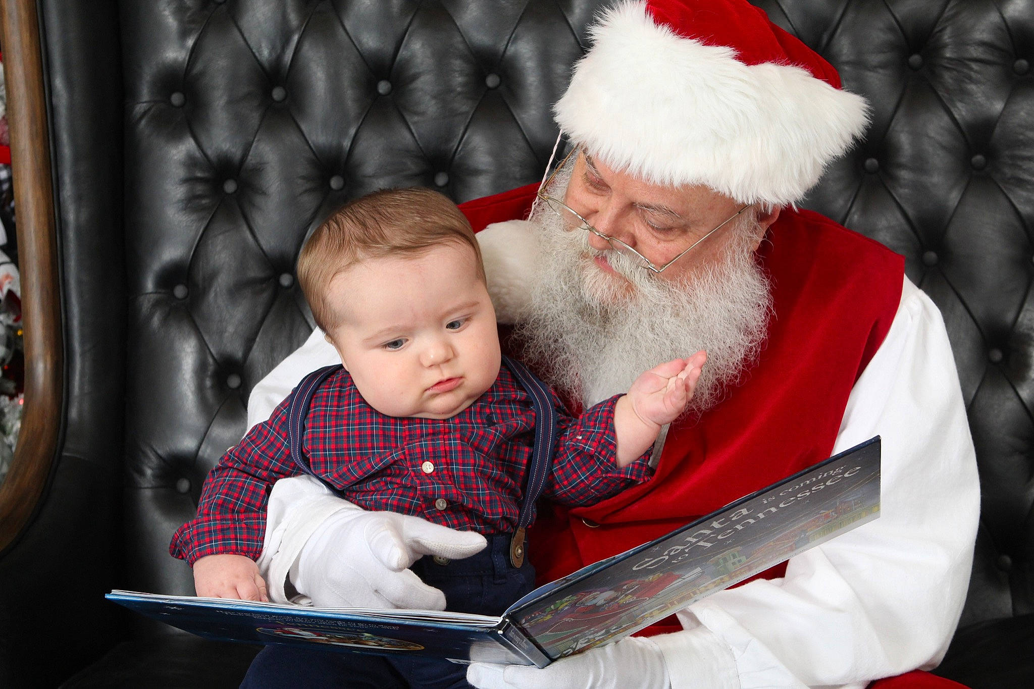 Brock is registered to the contest to win money with this photo: baby, beard, carmine, christmas, christmas_eve, costume_hat, event, facial_expression, facial_hair, fictional_character, fun, happy, hat, headwear, holiday, human_body, lap, person, santa_claus, sitting
