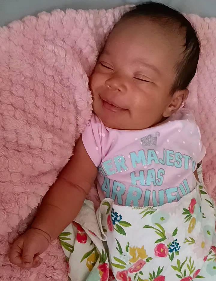 Cherish joined the competition — help win amazing prizes! baby, baby_toddler_clothing, cheek, chin, comfort, eye, face, facial_expression, finger, happy, head, iris, lip, nose, person, pink, skin, sleeve, smile, textile