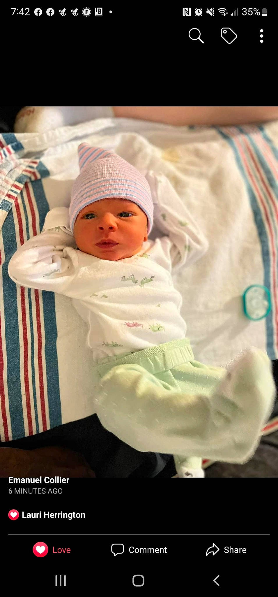 Emani joined the competition — help win amazing prizes! baby, baby_products, baby_safety, baby_sleeping, baby_toddler_clothing, beanie, cap, cheek, child, comfort, eye, hat, headwear, knit_cap, linens, person, portrait_photography, room, sitting, sleeve