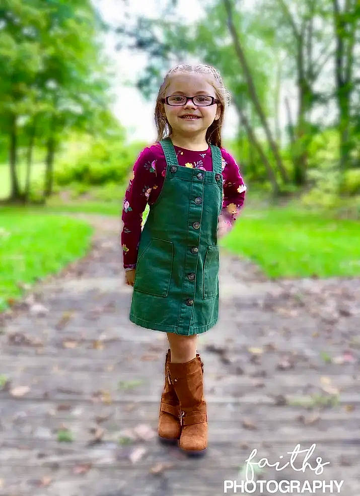 Addisyn joined the competition — help win amazing prizes! arm, blond, brown_hair, dress, electric_blue, fawn, forest, grass, hand, happy, joy, magenta, pattern, people_in_nature, person, plant, sleeve, smile, toddler, tree