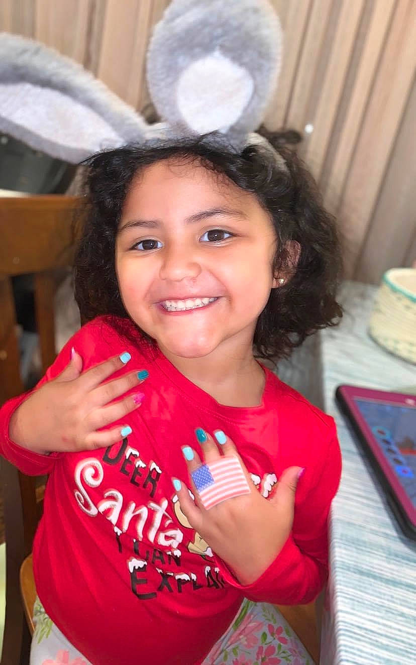 Mariana joined the competition — help win amazing prizes! child, curtain, event, fashion_accessory, fun, fur, hair, happy, head, headpiece, joy, leisure, long_hair, nail, office_supplies, organ, person, pink, skin, smile