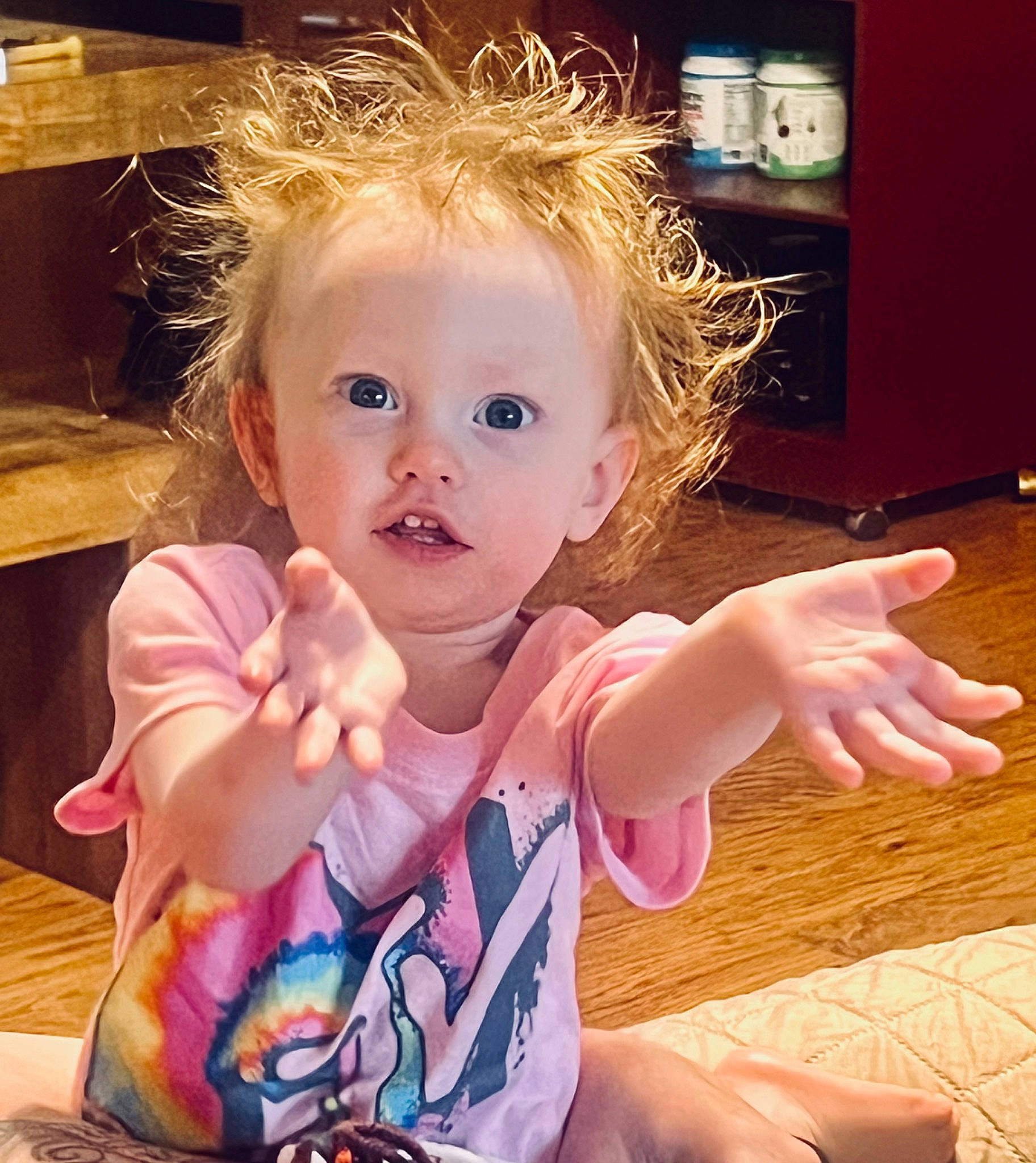 Jemma is registered to the contest to win money with this photo: arm, baby_toddler_clothing, cheek, chin, ear, eye, eyebrow, eyelash, face, finger, gesture, hand, happy, iris, lip, nose, person, skin, sleeve, thumb