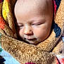Raelynn joined the competition — help win amazing prizes! baby, sleeping, blanket, wrapped, soft, cozy, face, infant, closeup, peaceful, newborn, skin, nap, warm, colorful, texture, cute, child, portrait, rest