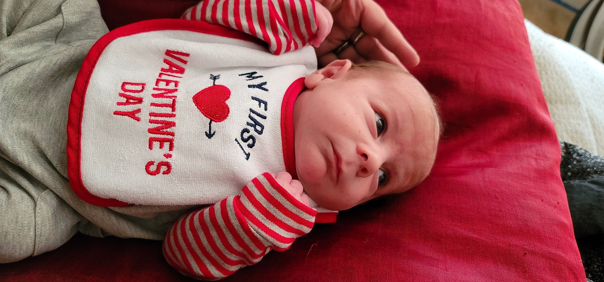 Ean joined the competition — help win amazing prizes! baby, baby_toddler_clothing, carmine, cheek, child, chin, comfort, eyelash, facial_expression, font, hat, head, lip, mammal, pattern, person, room, skin, sleeve, toddler