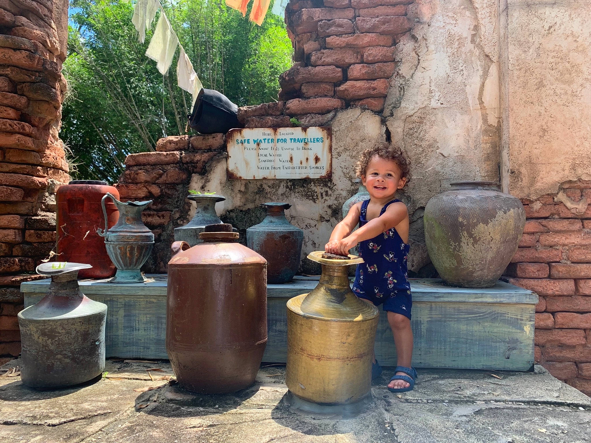 Rowen joined the competition — help win amazing prizes! ancient_history, art, artifact, brick, brickwork, child, flowerpot, gas, hat, history, joy, leisure, people, person, pottery, rock, sitting, street, temple, toddler