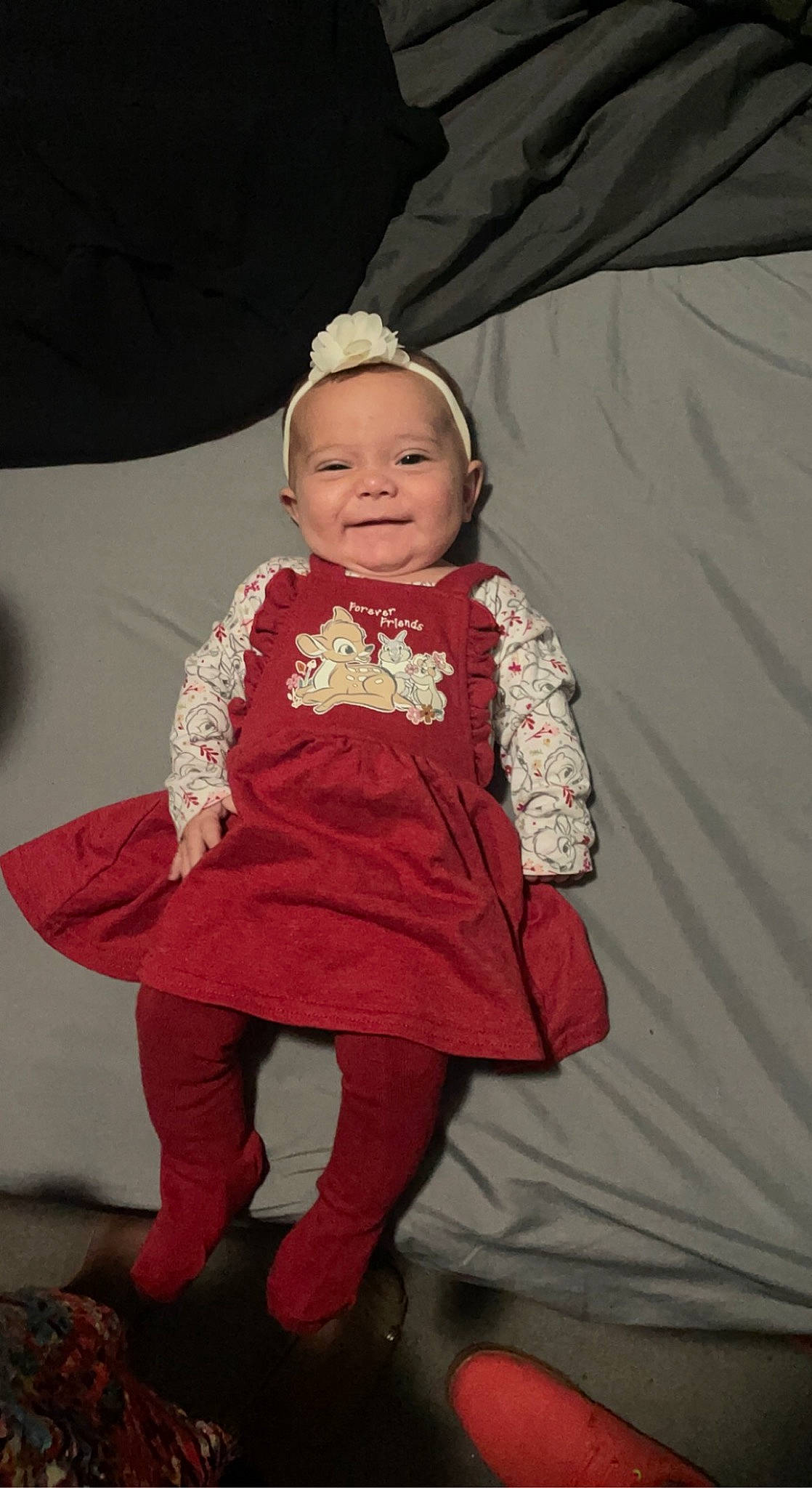 Liliana is registered to the contest to win money with this photo: baby, baby_toddler_clothing, carmine, child, costume, costume_hat, event, fun, fur, happy, hat, headpiece, human_body, jewellery, joy, magenta, person, pink, sitting, smile