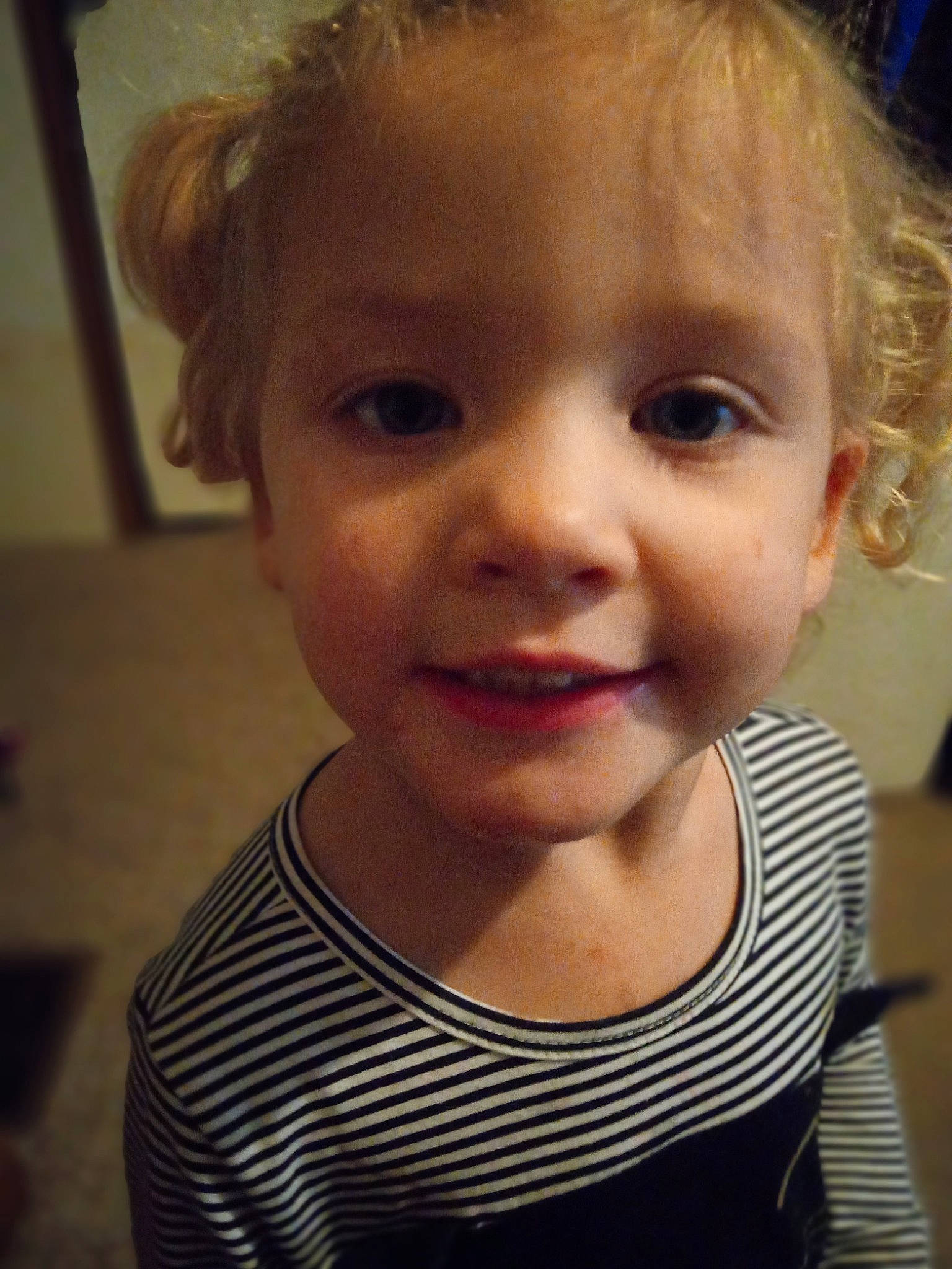 Lexie is registered to the contest to win money with this photo: cheek, cool, ear, eyebrow, eyelash, forehead, fun, gesture, happy, iris, jaw, joy, lip, mouth, nose, person, skin, sleeve, smile, t_shirt