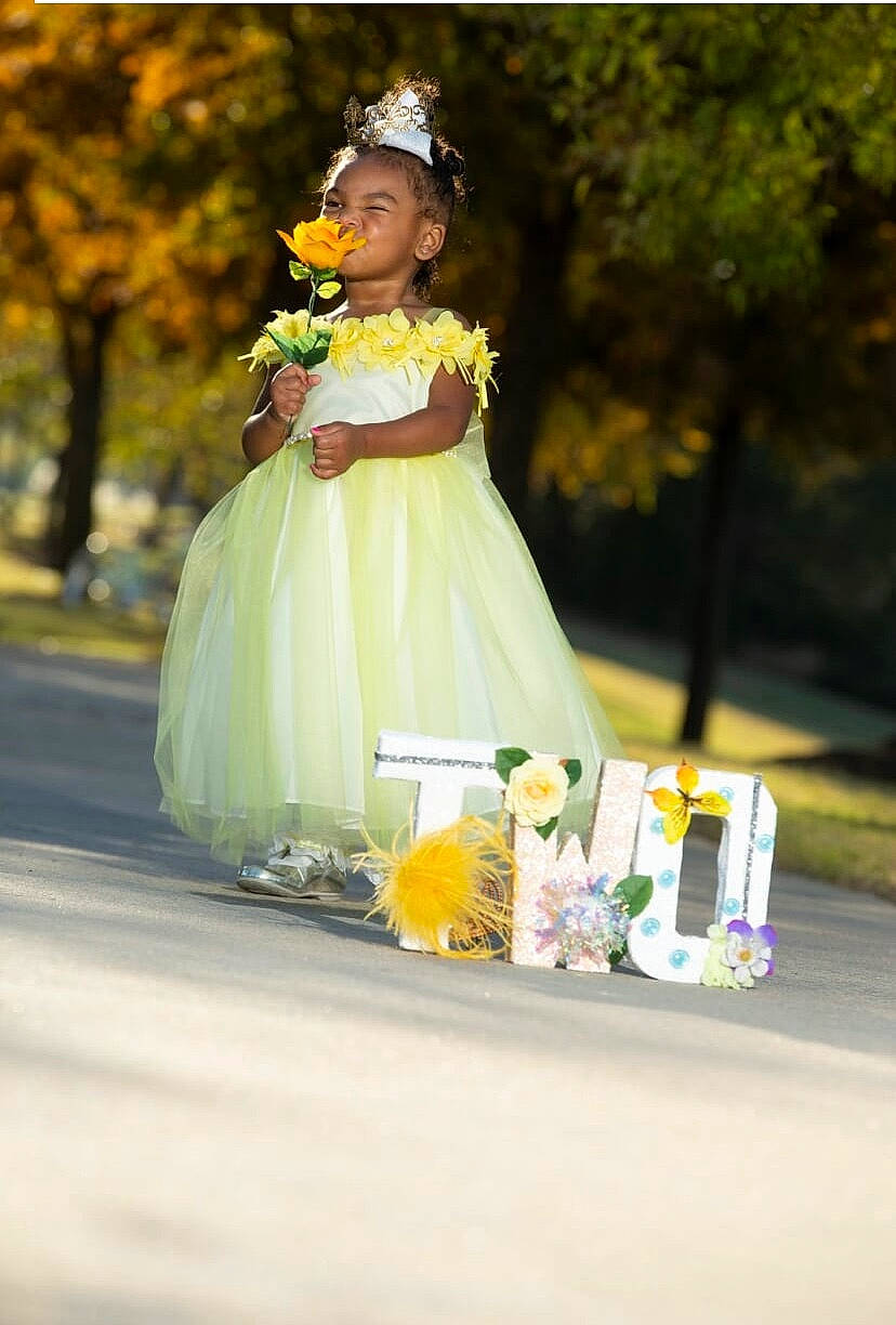 Denver is registered to the contest to win money with this photo: bouquet, bridal_party_dress, costume, crown, cut_flowers, day_dress, dress, embellishment, flower_arranging, gown, hair_accessory, headpiece, lavender, one_piece_garment, person, photo_shoot, street_fashion, tiara, toy, wedding_dress