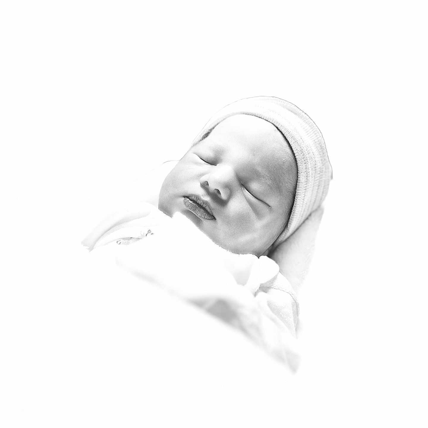 Micah joined the competition — help win amazing prizes! baby, baby_face, black_and_white, blanket, child, closeup, cozy, cute, face, hat, infant, newborn, newborn_hat, newborn_sleeping, peaceful, portrait, sleeping, soft, tender, wrapped
