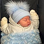 Kohan joined the competition — help win amazing prizes! baby, sleeping, hat, pom_poms, blanket, blue, white, mittens, pacifier, stroller, infant, cozy, cute, newborn, child, soft_texture, warm_clothing, peaceful, portrait, resting